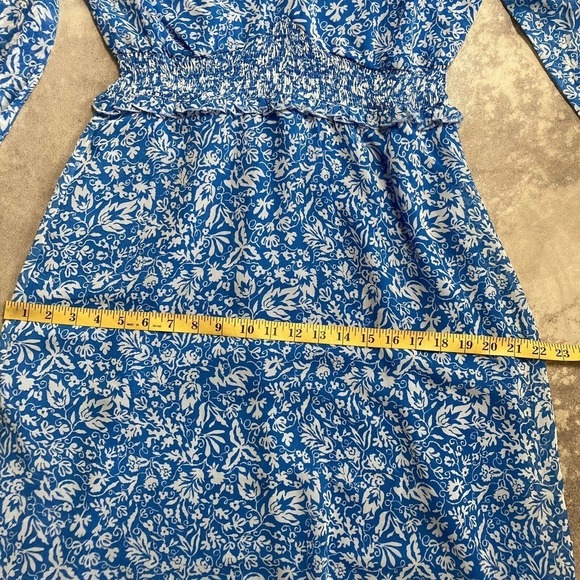 AVEC LES FILLES Tiered Floral Maxi Long Dress Daphne Blue Womens Size 4‎ … - Picture 6 of 13